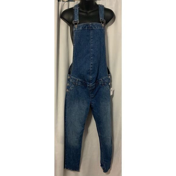 NEW WITH TAGS Gap Maternity Blue Jean Denim Bib Overalls Size Small - Picture 2 of 8